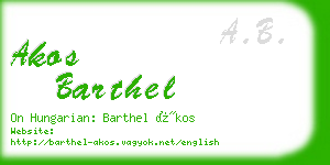 akos barthel business card